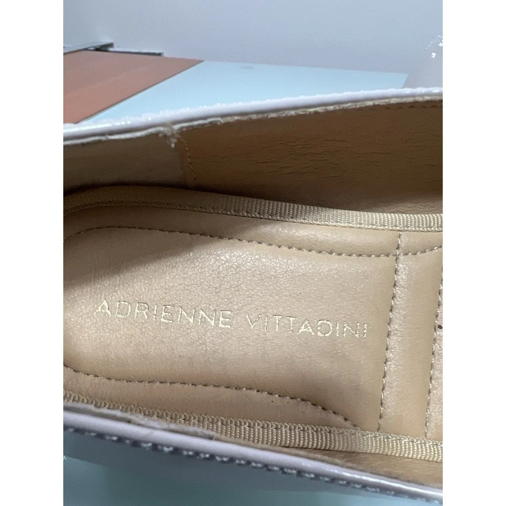 Adrienne Vittadini Cream‎ Patent Loafer 7.5 Block Heel